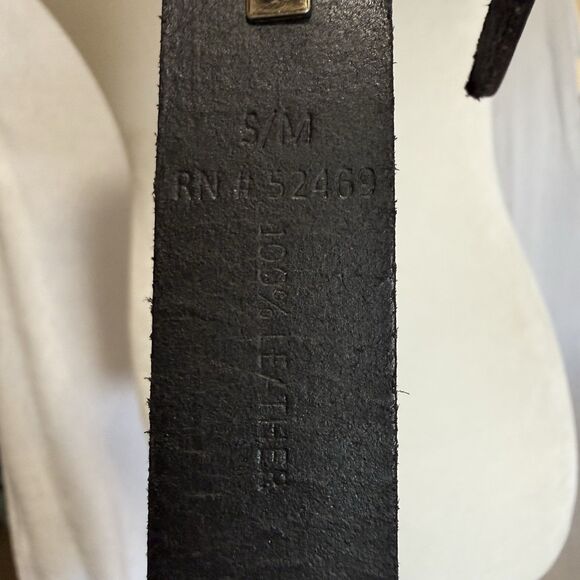 Time And Tru Punched Black Leather Belt - Women's Size S/M - Picture 10 of 15